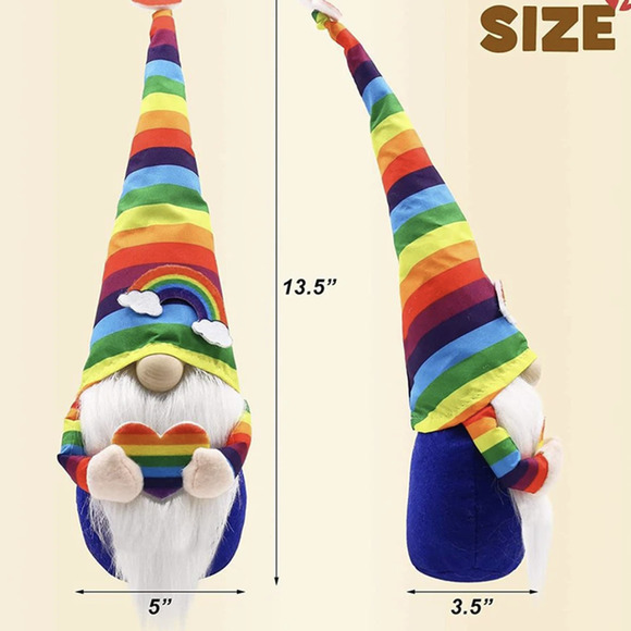 New! Rainbow Pride Faceless Gnome - Picture 5 of 6